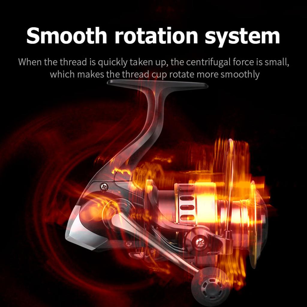 Professional Carp Fishing Reel HE1000-7000 Fishing Spinning Reel for Freshwater Handle Interchangeable 5.2:1 Gear Ratio