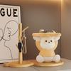 1pc Cute Bear Figurine with Tray,Resin Decorative Storage for Keys,Coins,Small Items, Abstract Design, , Perfect for Living Room, Bedroom, Office