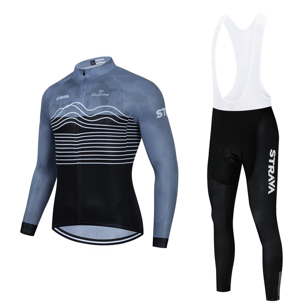 Autumn and Winter Long-sleeved S Cycling Suit, Men's and Women's Breathable Road Mountain Bike Suit