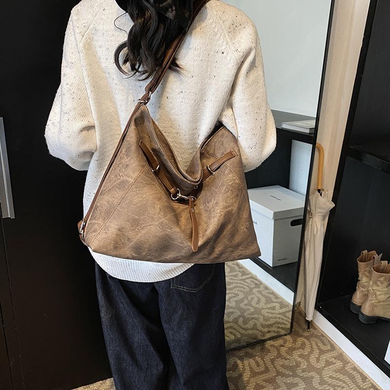 

Multi-purpose large-capacity retro 2025 new autumn and winter casual solid color single double shoulder crossbody commuter single shoulder tote bag 39*12.5*29