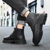 Men's boots four seasons new soft sole high-top non-slip casual boots fashion outdoor boots youth Joker work boots leather boots
