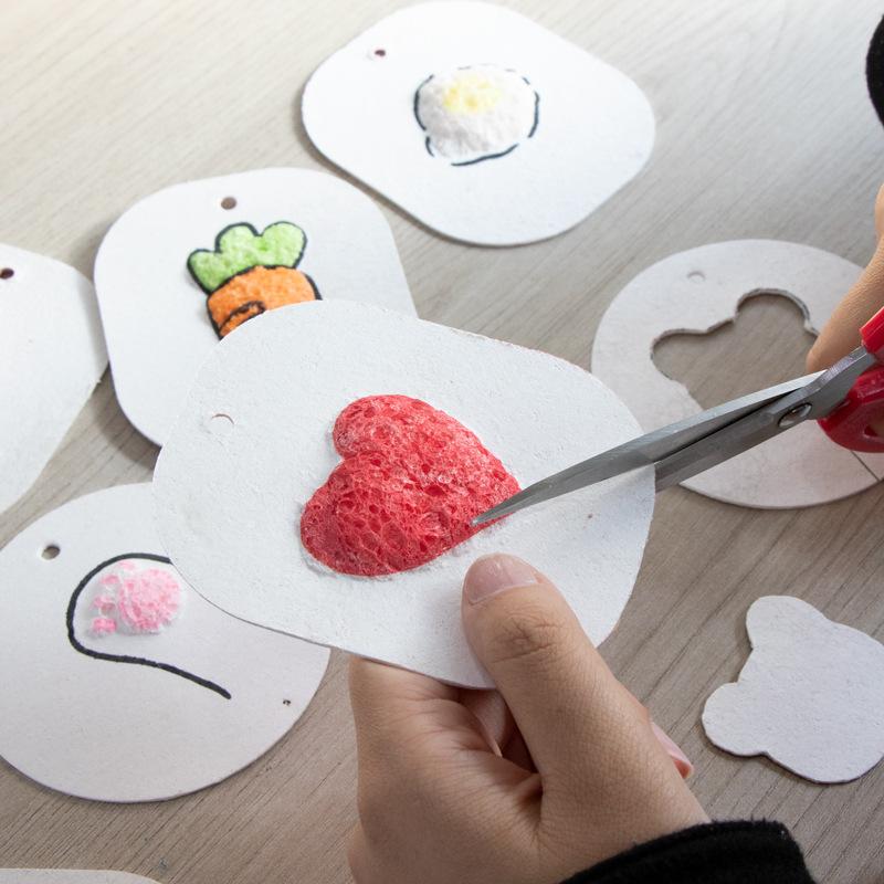 4Pcs Diy Drawing Art Educational Craft Sponge Canvas Board Handicraft Toy 3D Magic Puffy Foam Texture Painting Paper For Kids