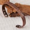 Magnetic Bracelet Retro Flower Ring Bracelet Set Adjustable Men's and Women's Plated Ancient Red Copper Magnetic Bracelet
