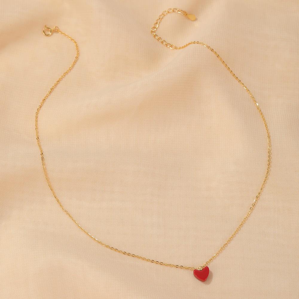 Red Heart Pendant Clavicle Chain 