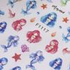 1 Sheet Holographic Jellyfish Dolphin Nail Art Stickers 3D Mermaid Ocean Shell Nail Decals Adhesive Ocean Beach Designs Nails