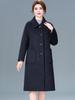 Płaszcz kaszmirowy dwustronny średniej długości mamy - Rozmiar plus, Luźny krój, Wysokiej klasy wełniany płaszcz wierzchni jesienno-zimowy dla kobiet w średnim wieku i starszych.