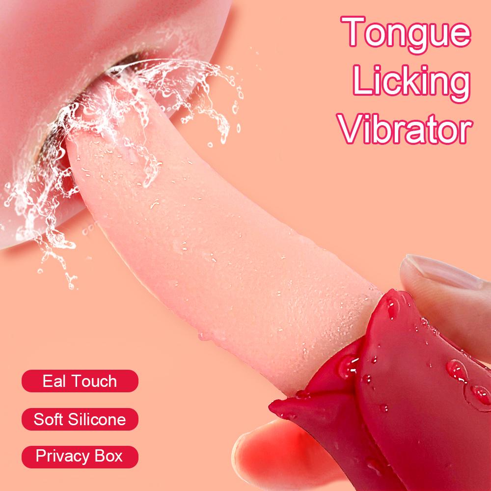 Rose-Sucking Vibrator for Women Realistic Tongue Licking Clitoral Stimulation Stimulator Vibrators Couples Sex Toys for Women