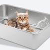 Stainless Steel Litter Box Easy Maintenance Large Cat Litter Box Long Lifespan Splash Proof Leakproof Odor  for Large Cats