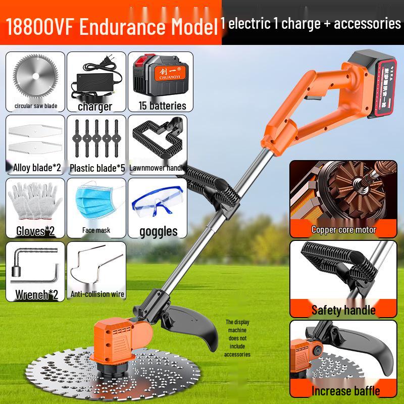Chuangyi Multifunktionaler Lithium-Akku-Rasenmäher und Motorsense