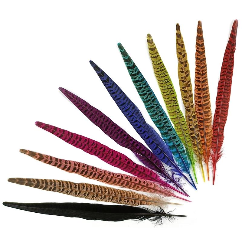 

Colorful Pheasant Feathers Table Centerpieces Handicraft Accessories 25-30Cm Natural Plumes Diy Headdress Decoration 10Pcs