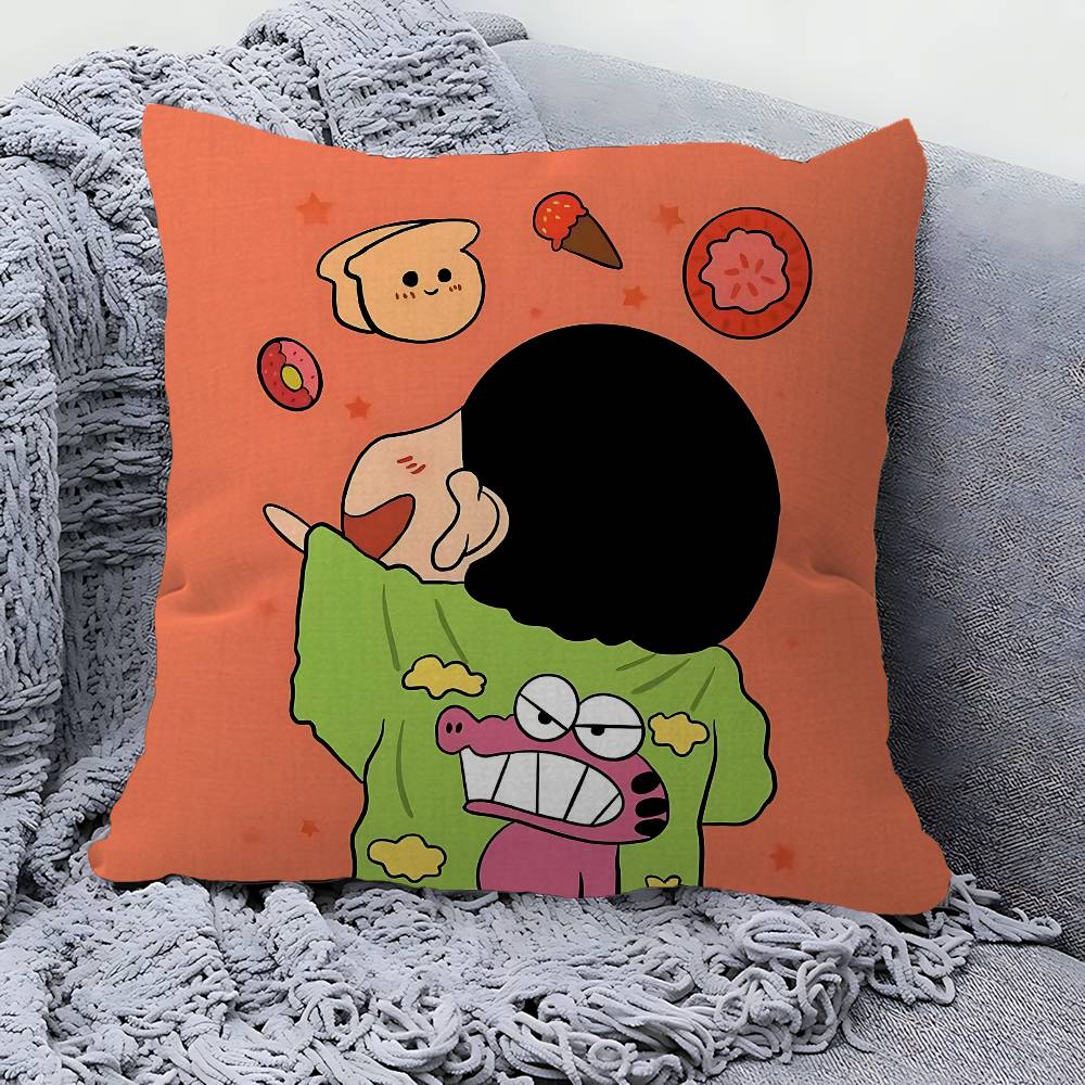 C-Crayon Anime S-ShinChans Maple Design Cushion Cover Happy Autumn Harvest Decor Holiday Decorati Pillow Cover