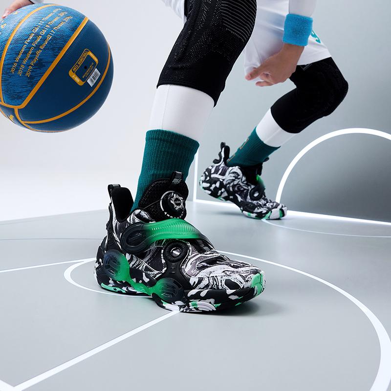 Anta Big Kids  Children Shape 2.0 Round Head Comfortable Shock Absorption Wear Resistant Mid Top Basketball Shoes Kids Basketball Shoes 312231115-5