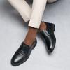 First layer cowhide men's business casual leather shoes 2026 new men's genuine leather one foot pedal all black soft sole official shoes
