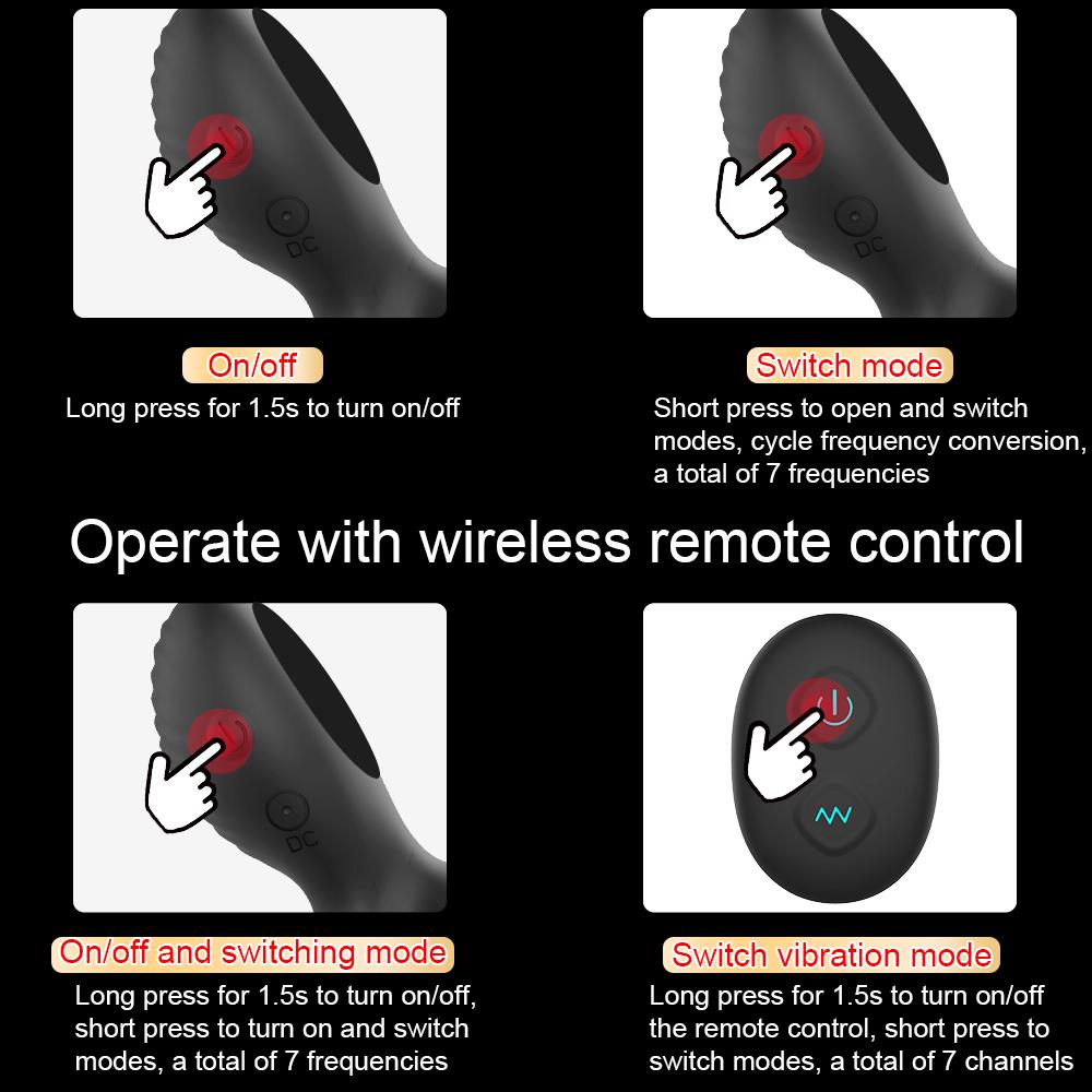 Male Dual Penis Ring Vibrator 7 Vibration Modes Remote Control Stretchy Ultra Soft Cock Ring Erection Enhancing Sex Toys for Men