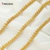 18K Gold Plated Brass Beaded Link Chain For Jewelry,3mm Bead Curb Chain for DIY Necklaces Bracelet Making Accessories