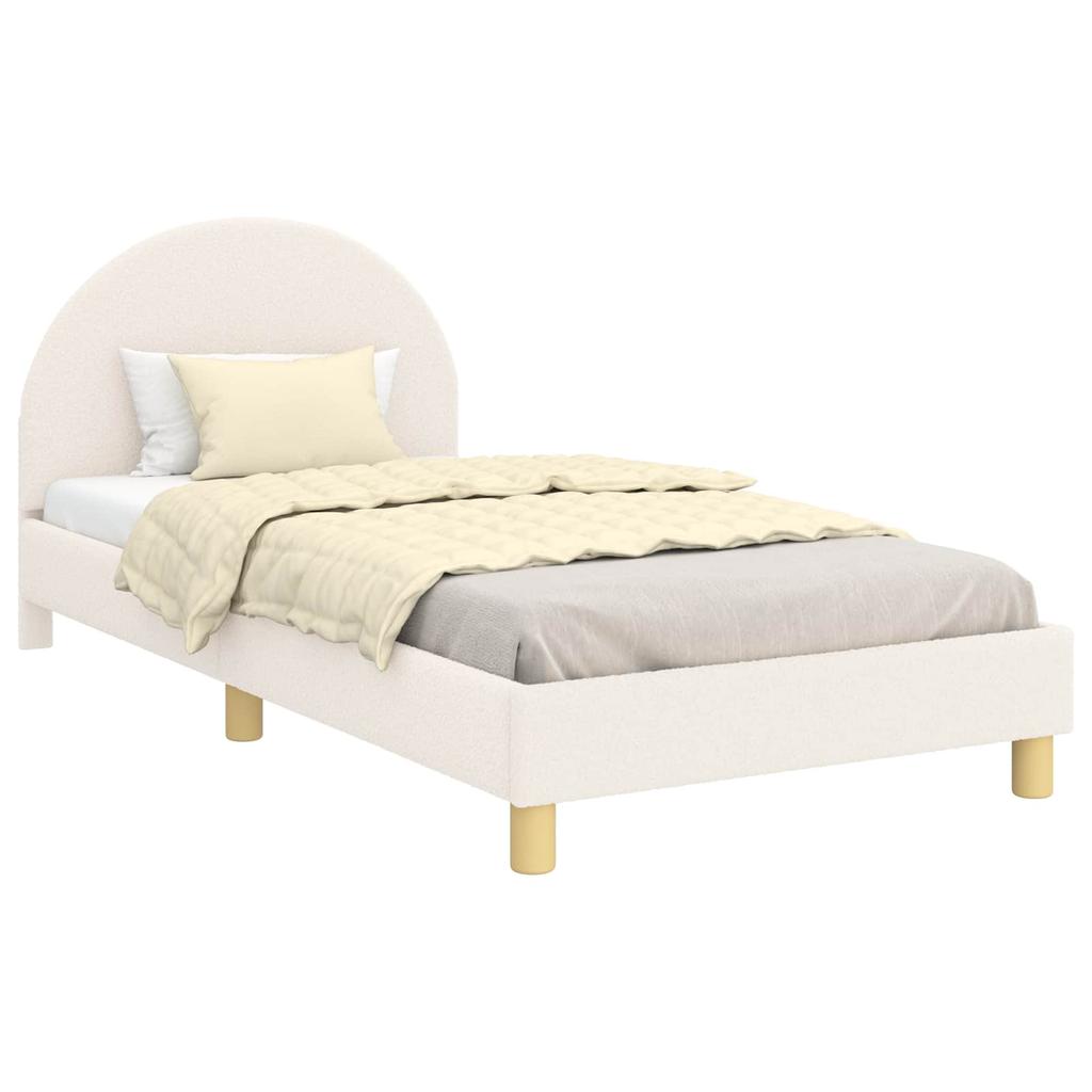 Struttura Letto per Bambini con Testiera Crema 80 x 200 cm Bouclé