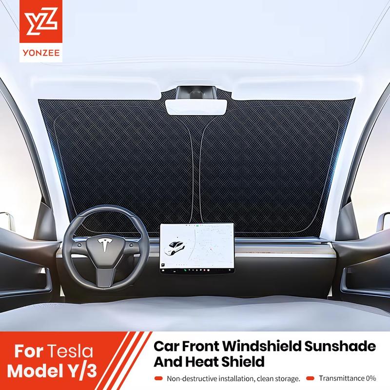 YZ For Tesla Model Y 3 Highland Juniper 2021-2025 Car Sun Shade Front Window Shade Visor Glass Roof Skylight UV Protection