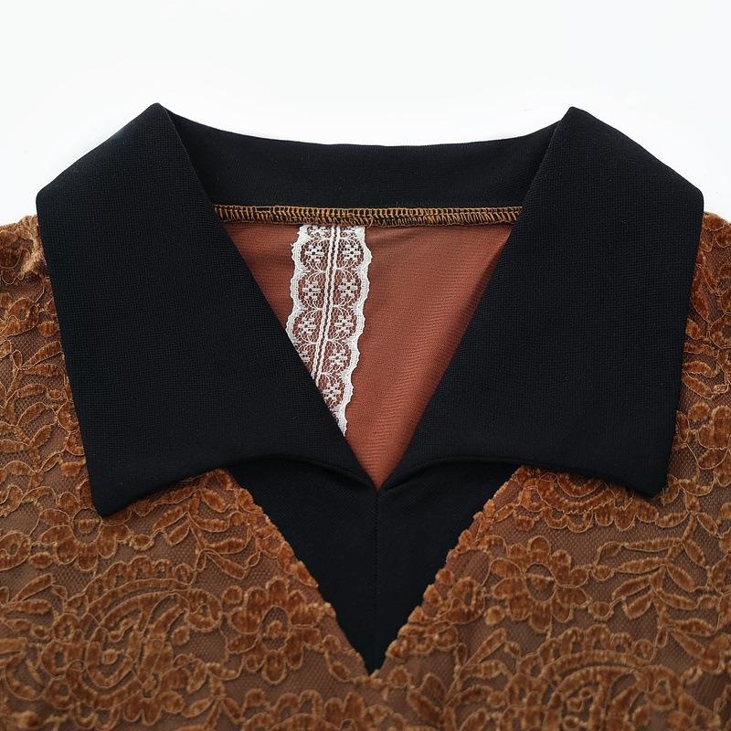 Rochie la modă de primăvară 2025 din două piese cu mâneci lungi pentru femei elegante de vârstă mijlocie