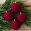 Break-Resistant Velvet Christmas Hanging Balls 8 CM Red Tree Hangable Bauble Set  Indoor Decor