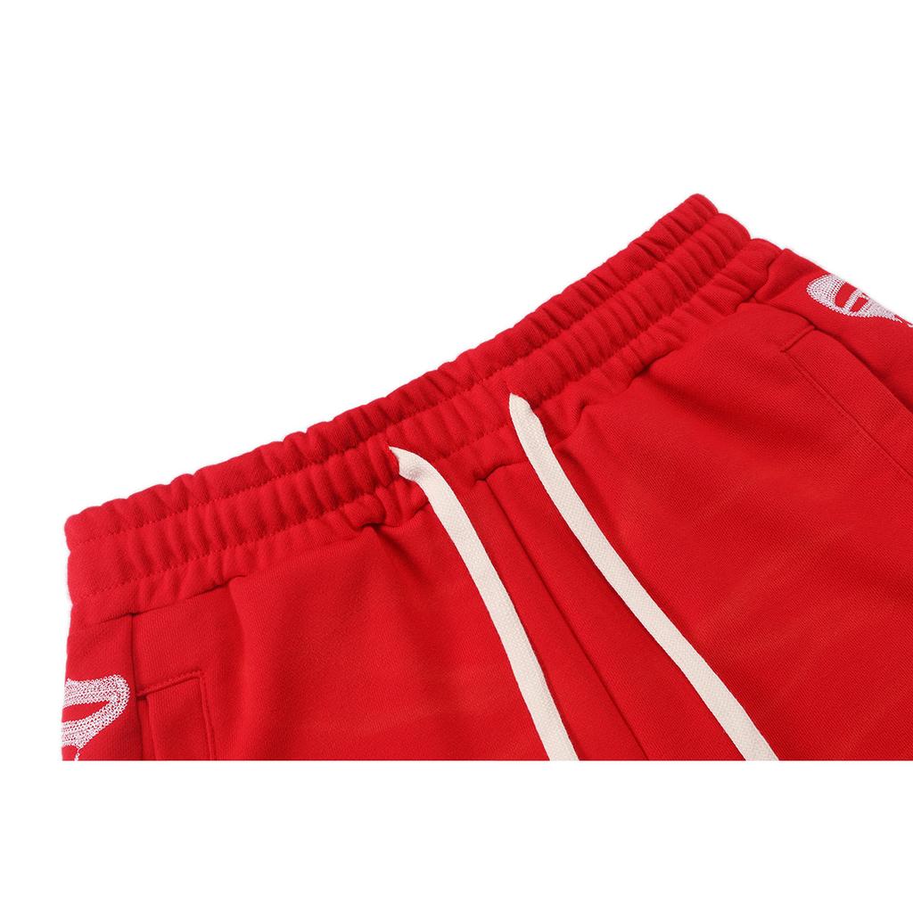 Men's Gothic Embroidered Shorts Washed Vintage Hip Hop Streetwear Loose Sweat Shorts