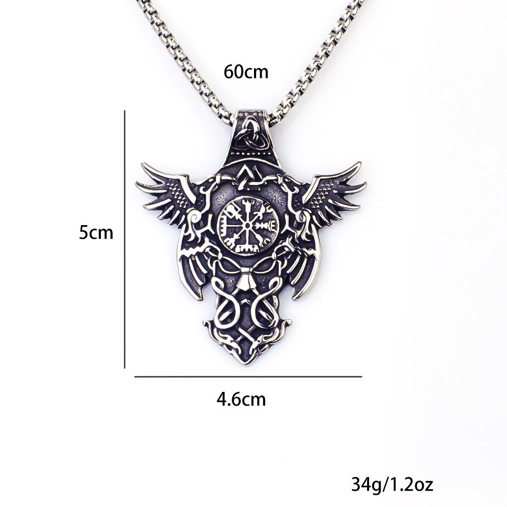Halsband Herrar Nordisk Viking Kompass Symbol Hänge