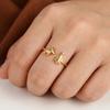 Retro Christmas Tree Ring Unique Adjustable Ring Women Reindeer Ring  Holiday