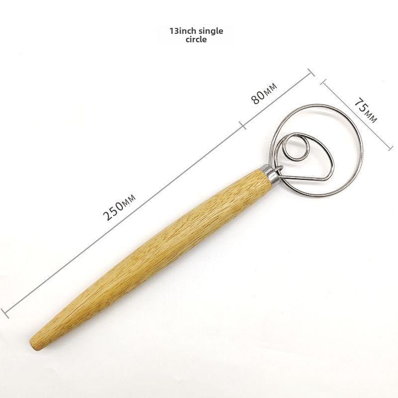 Nerezová ocel Dubová rukojeť Dvojitá spirála Šlehač těsta a vajec