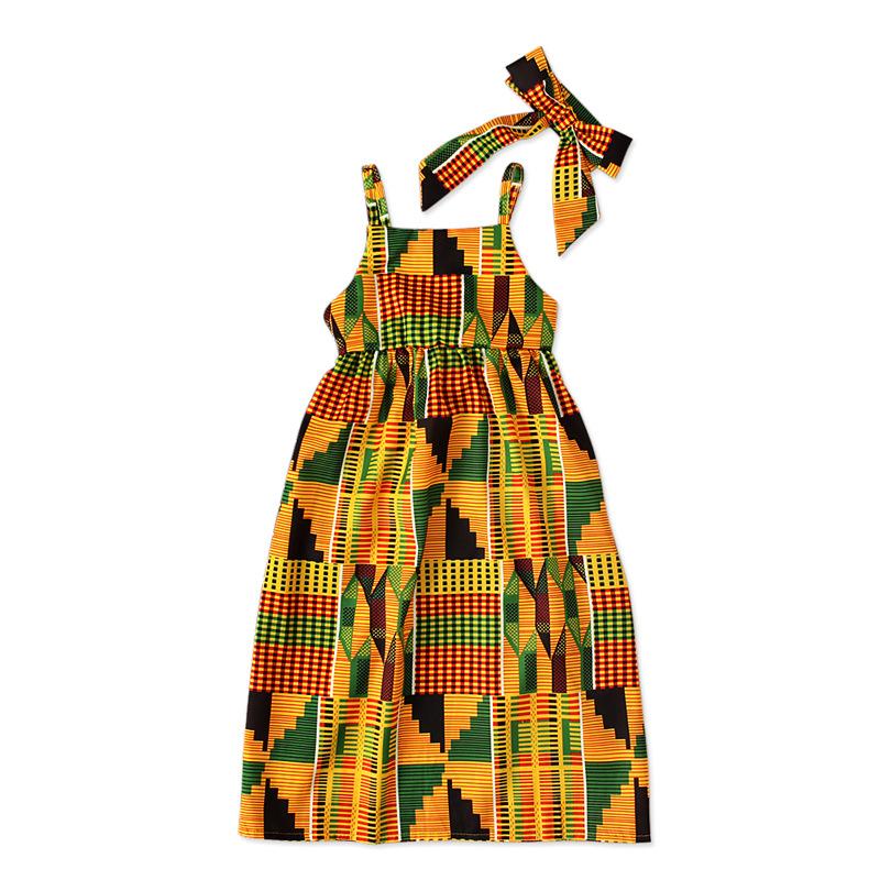 Girls Summer Off Shoulder Tie Strap Boho Dress 110