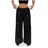 Sequin Pants Women Stretchy High Waist Wide Leg Pant Casual Loose Glitter Trousers Bling Party Clubwear