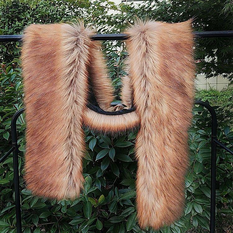 Long Catwalk Scarf Shawl Neck Scarf High-end All-in-onenew Arrivalheattechthickened Imitation Fur Women's Scarf