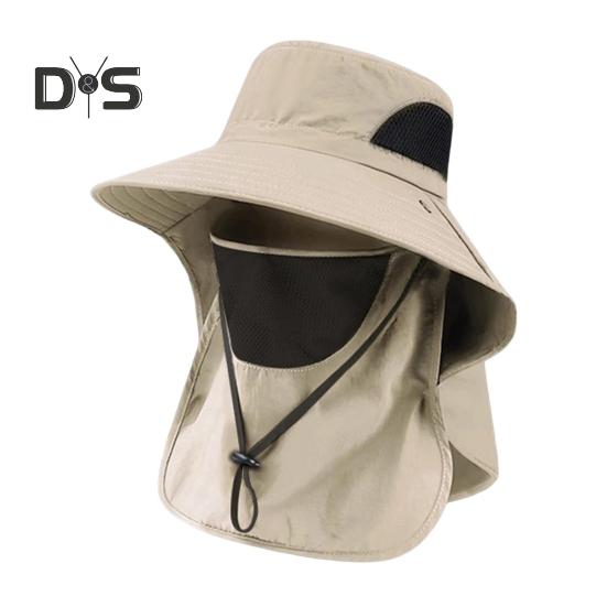 

Широкополая шляпа-ведро с защитой от ультрафиолета UPF 50+, летняя шляпа с козырьком для рыбалки, с клапаном на шее и защитой лица для кемпинга, походов, садоводства хаки