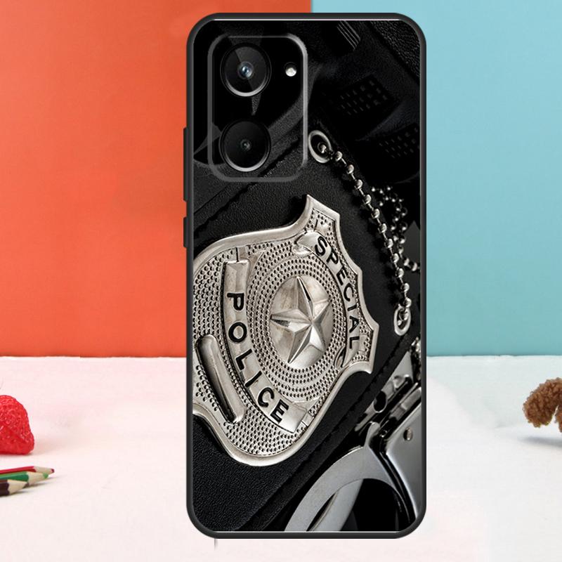Police Symbol For Realme 15 Pro GT6 GT7 10 11 12 13 14 Pro Plus C51 C53 C55 C61 C63 C65 C67 C75 C71 Case