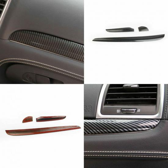 Central Control Dashboard Cover Trim Bezels for 2011+ Chrysler 300 Carbon Fiber