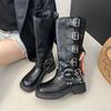 Long Boots Women's Fashion But Knee Western Cowboy Boots Thick Heel Retro Knight Boots Polished Punk Motorcycle Boots