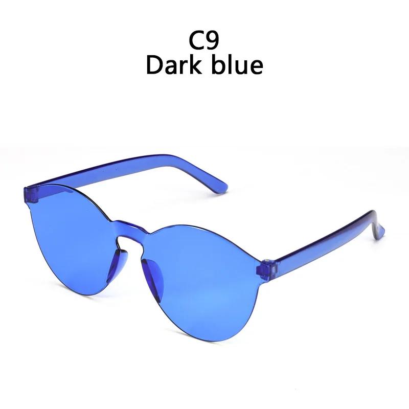 Oval Shape Sunglasses Women Rimless Frame Tint Clear Lens Colorful Sun Glasses Female Red Pink Yellow Shades Travel