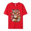 Cute Fox Cottagecore Floral Aesthetic Girls T-Shirts Men T Shirt Funny Vintage Tee Shirt Fast Shipping
