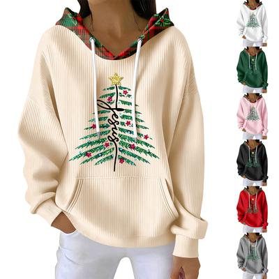 Women's Fashion Casual Christmas Print Pullover Long-Sleeve Sweatshirt