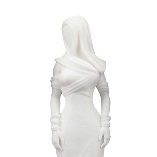 Vintage Hooded Cowl Women Figurine 3D Printed Fishtail Dress Faceless Lady Statue Sculpture Home Office Decoration Ornament