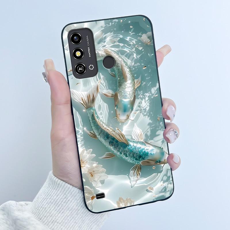 For ZTE Blade A53 Case For ZTE Blade A53 Pro Phone Back Cover Silicone Soft Black TPU Luxury Cute Love Rabbit Funny Bumper Shell