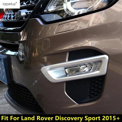 Car Front Fog Light Lamp Frame Eyebrow Grille Strip Cover Trim For Land Rover Discovery Sport 2015 -  ABS Chrome Accessories