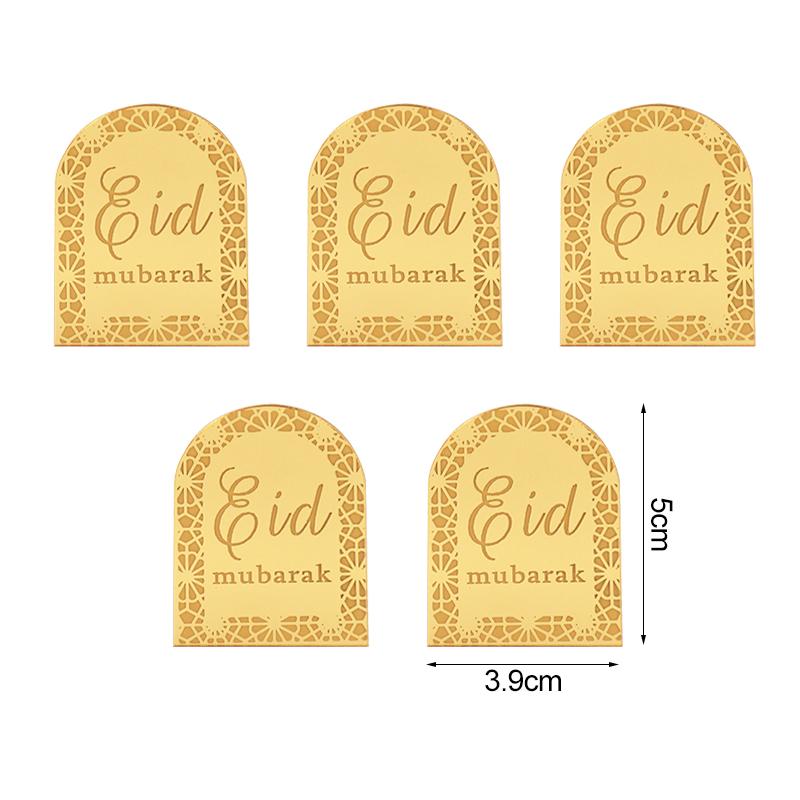 

5/10 шт. Акриловые украшения для кексов Ид Мубарак, исламская мусульманская вечеринка, золотое зеркало, украшение для торта 2024, инструменты для выпечки Рамадана Карима 5pcs