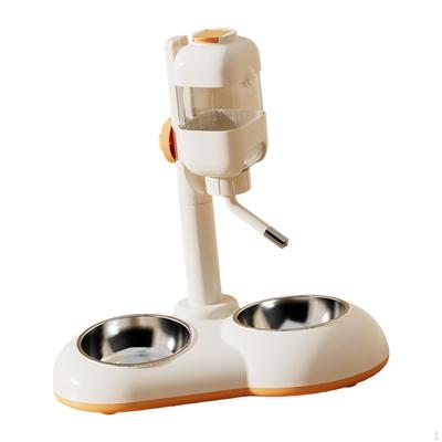 Vertical Dog Automatic Water Fountains Pet Adjustable Feeding Device Waterer Food Stand for