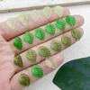40/50/60 Peças Delicados Berloques de Folha de Acrílico Verde Claro com Furos Vários Estilos Para Acessórios de Artesanato de Joias DIY