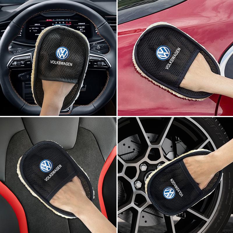 Car Styling Wool Soft Car Washing Gloves Cleaning Wash Gloves For Volkswagen VW POLO TOURAN CADDY Golf Tiguan QF9