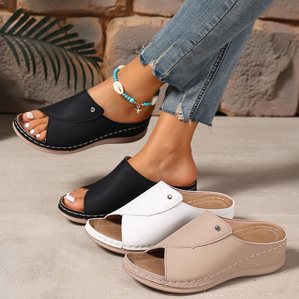 Zapatos de Verano para Mujer Sandalias Zapatos para Caminar en la Playa Zapatos sin Cordones para Mujer Sandalias de Cuña Mujer Pantuflas Retro para Mujer Calzado Femenino