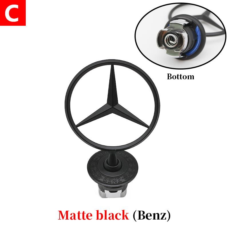 1pcs 44mm 3D Metal Blue Chrome Star Bonnet Hood Logo Emblem Badge for Mercedes Benz AMG W202 W203 W204 W208 W210 W220 W221 PI1