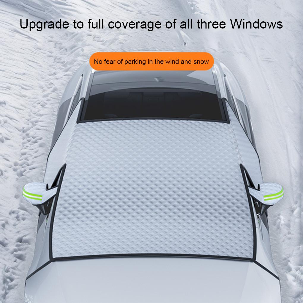 Universal Winter Outdoor Snowproof Windshield Cover Car Snow Shield Anti-Frost Windproof Strap for SUV Sedan