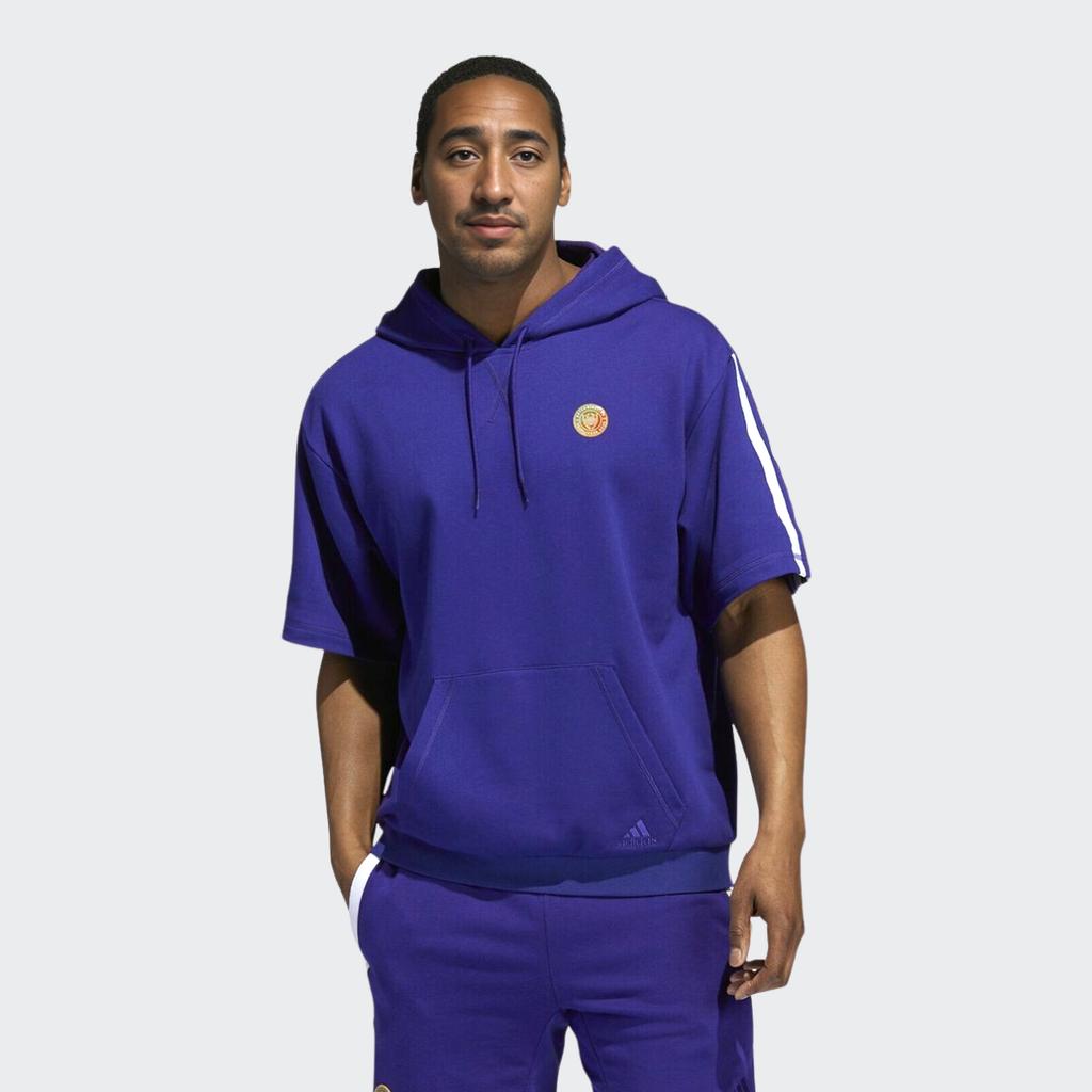 Basketball Hoodie Adidas Short Sleeve Hoodie Mens ADIDAS Mens