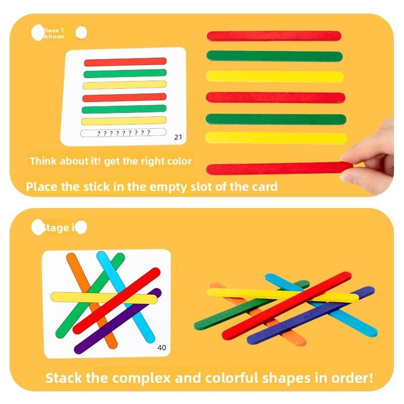 Wooden Counting Rainbow Educational Toy Preschoolers Primary School Students