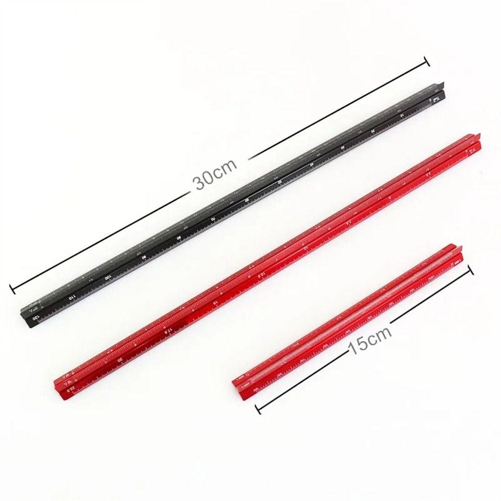 Multi-function Triangular Scale Ruler Smoothly Metal Ruler Students Measuring Ruler Stationery